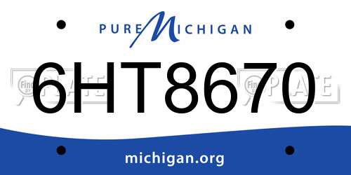6HT8670 Michigan License Plate