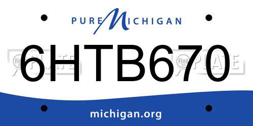 6HTB670 Michigan License Plate