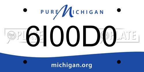 6I00D0 Michigan License Plate