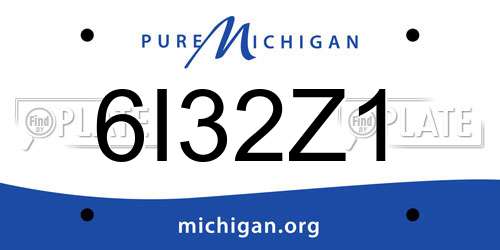 6I32Z1 Michigan License Plate