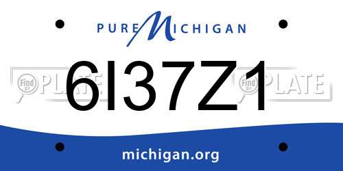 6I37Z1 Michigan License Plate