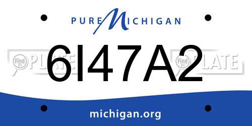 6I47A2 Michigan License Plate