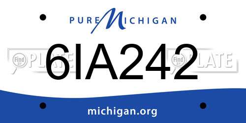 6IA242 Michigan License Plate