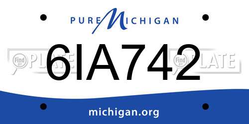 6IA742 Michigan License Plate