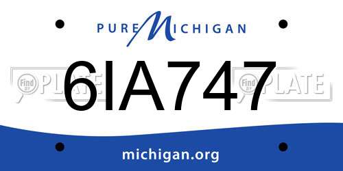 6IA747 Michigan License Plate