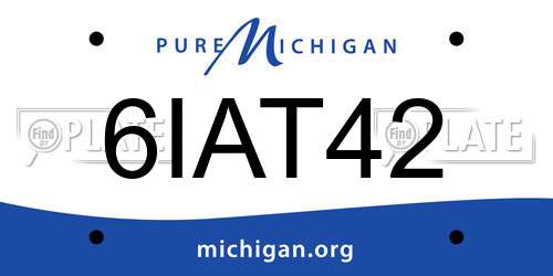 6IAT42 Michigan License Plate