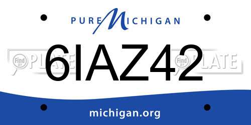 6IAZ42 Michigan License Plate