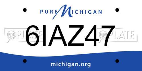 6IAZ47 Michigan License Plate