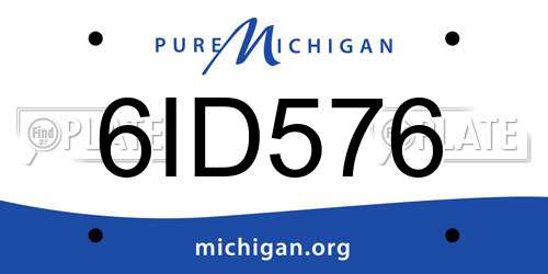 6ID576 Michigan License Plate