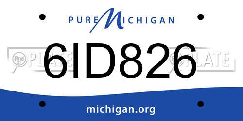6ID826 Michigan License Plate