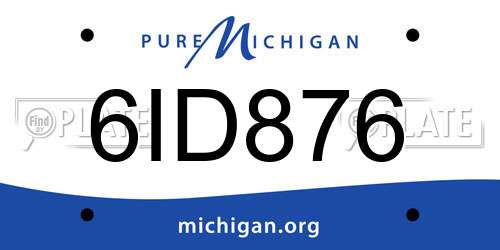 6ID876 Michigan License Plate