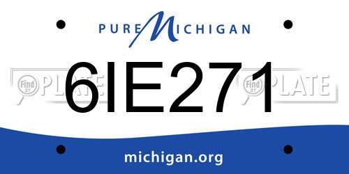 6IE271 Michigan License Plate