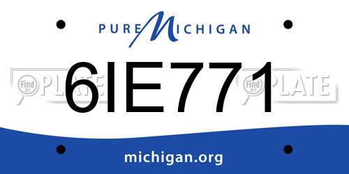 6IE771 Michigan License Plate