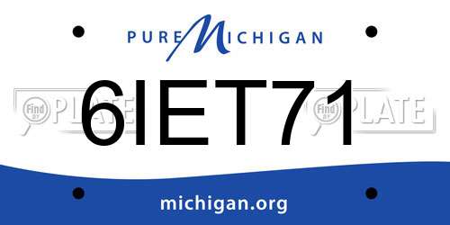 6IET71 Michigan License Plate