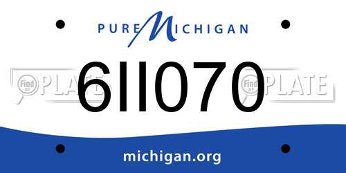 6II070 Michigan License Plate