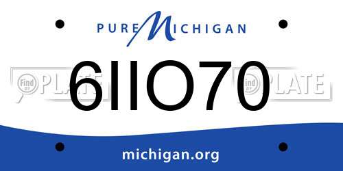 6IIO70 Michigan License Plate
