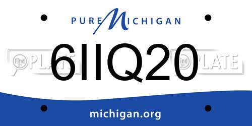 6IIQ20 Michigan License Plate