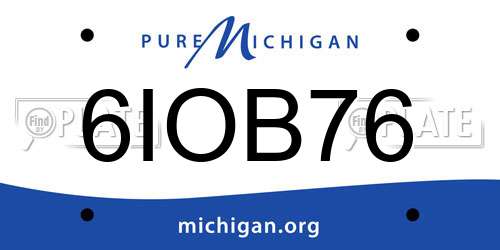 6IOB76 Michigan License Plate