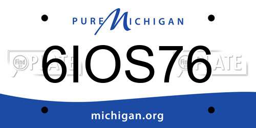 6IOS76 Michigan License Plate