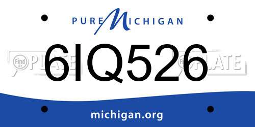 6IQ526 Michigan License Plate