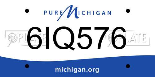 6IQ576 Michigan License Plate