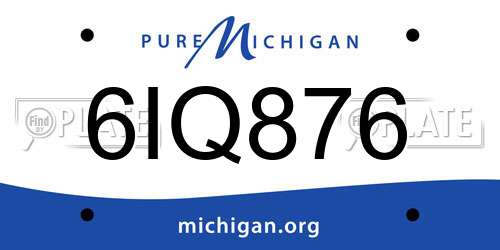6IQ876 Michigan License Plate