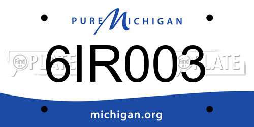 6IR003 Michigan License Plate