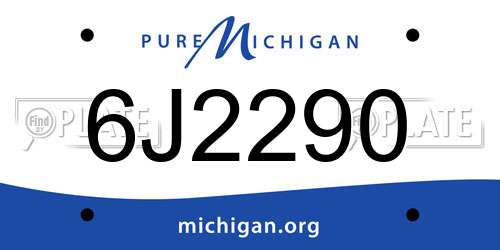 6J2290 Michigan License Plate