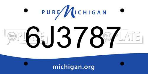 6J3787 Michigan License Plate