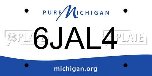 6JAL4 Michigan License Plate