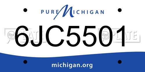 6JC5501 Michigan License Plate