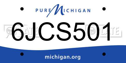 6JCS501 Michigan License Plate