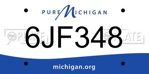 6JF348 Michigan License Plate