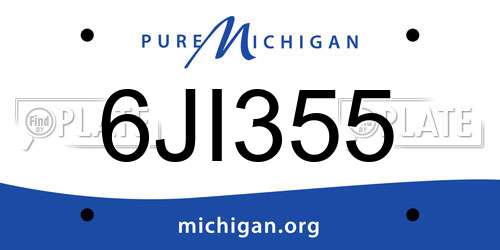 6JI355 Michigan License Plate
