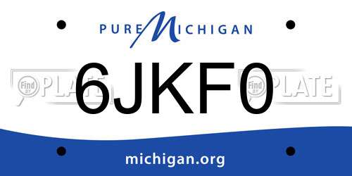 6JKF0 Michigan License Plate