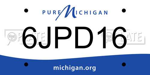 6JPD16 Michigan License Plate