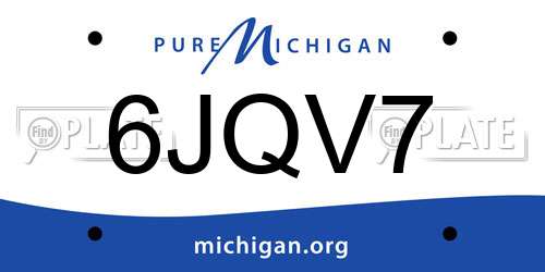 6JQV7 Michigan License Plate
