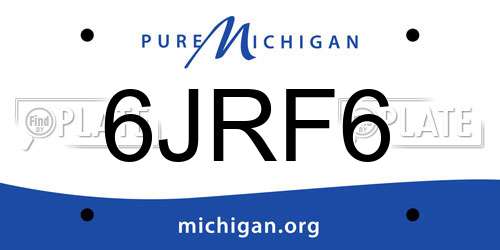 6JRF6 Michigan License Plate
