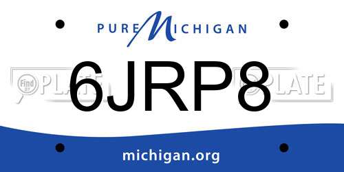 6JRP8 Michigan License Plate