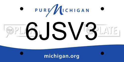 6JSV3 Michigan License Plate