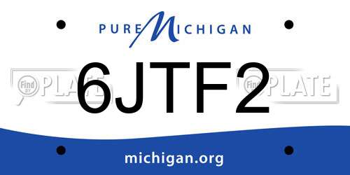 6JTF2 Michigan License Plate