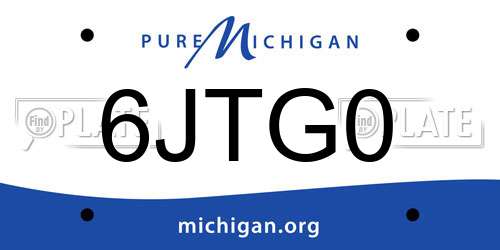 6JTG0 Michigan License Plate