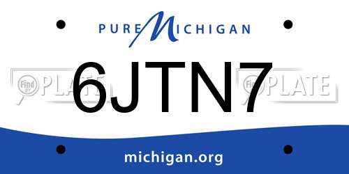 6JTN7 Michigan License Plate