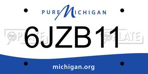 6JZB11 Michigan License Plate