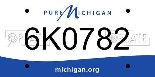 6K0782 Michigan License Plate
