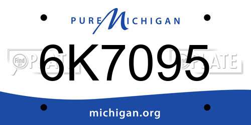 6K7095 Michigan License Plate