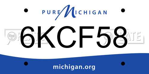 6KCF58 Michigan License Plate