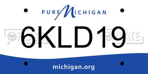 6KLD19 Michigan License Plate