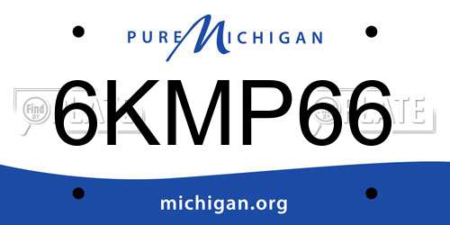 6KMP66 Michigan License Plate