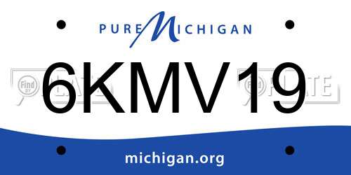 6KMV19 Michigan License Plate